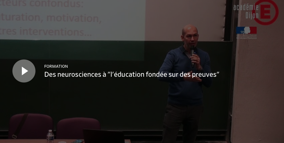 Conférence de Franck Ramus : “Des neurosciences à l’éducation fondée sur des preuves”