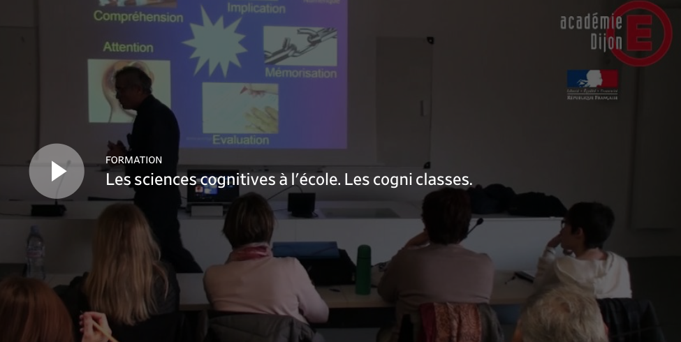 Conférence de Jean-Luc Berthier : “Les sciences cognitives à l’école. Les cogni-classes”